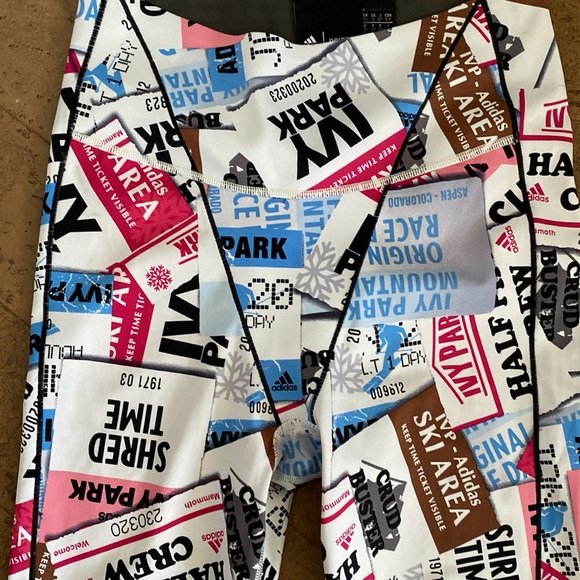 Adidas X /Ivy Park! high rise ski tag legging/tight multi coloured prints Small - Picture 5 of 17